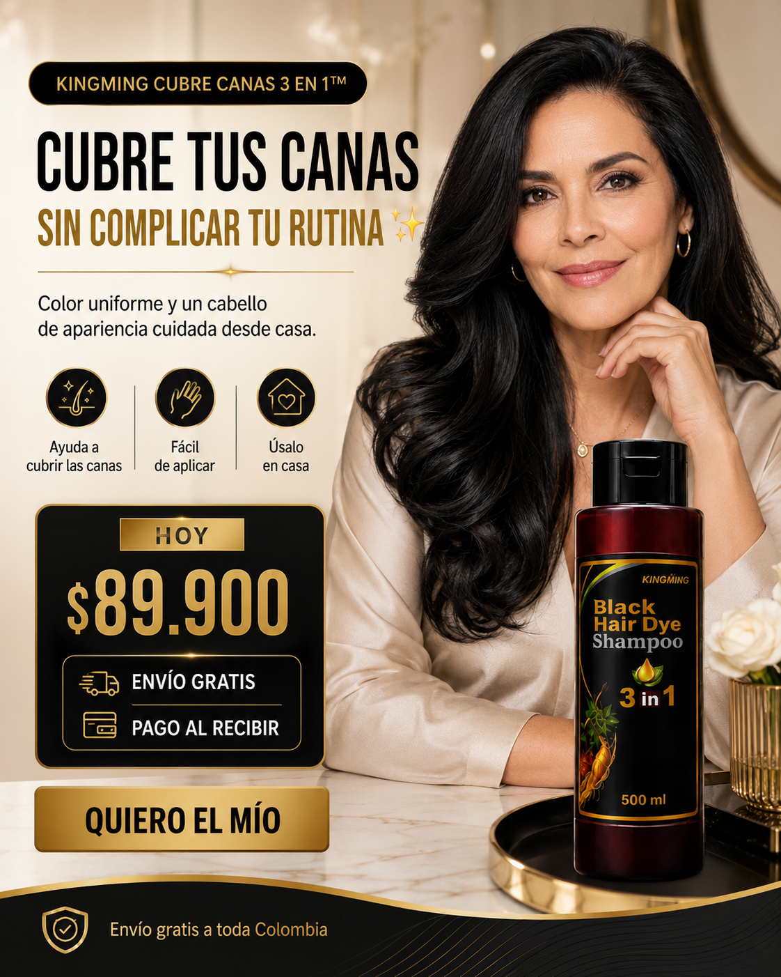 SHAMPOO KINGMING CUBRE CANAS 3 EN 1™