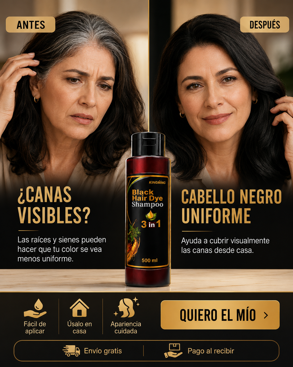SHAMPOO KINGMING CUBRE CANAS 3 EN 1™