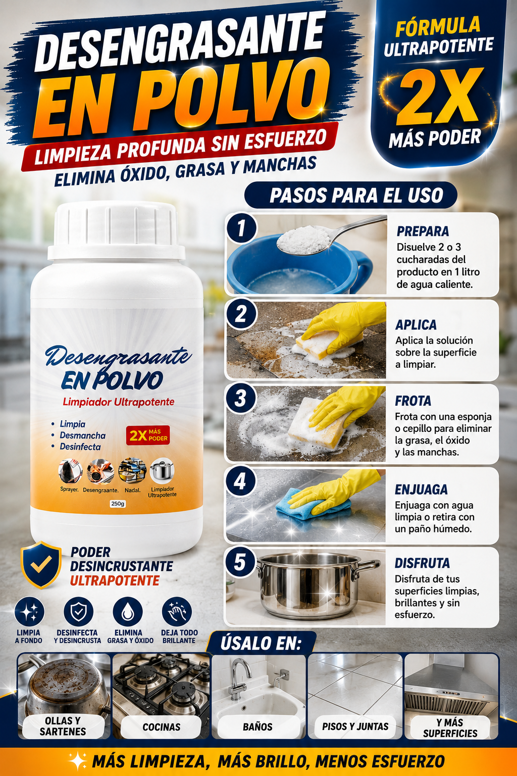 💥🌀DESENGRASANTE EN POLVO🫧LIMPIADOR ULTRA POTENTE🔥PAGUE 1 LLEVE 2🎁