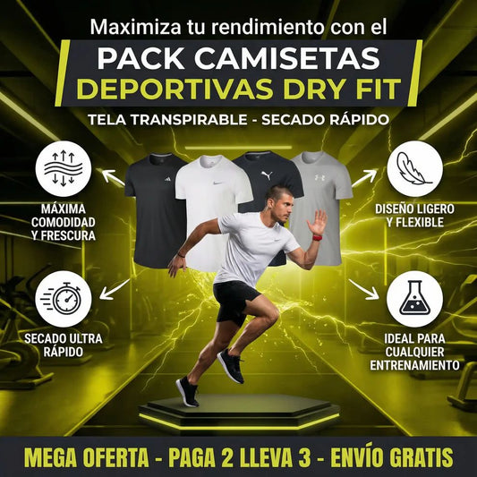 💥👕 PACK FIT PRO 3X™CAMISETAS 💪 ENTRENA CÓMODO,RINDE AL MÁXIMO 💪⚡