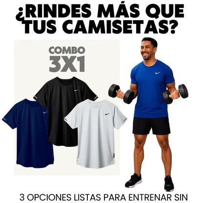 🔥👕 PACK FIT PRO 3X™CAMISETAS 💪 ENTRENA CÓMODO,RINDE AL MÁXIMO 💪⚡