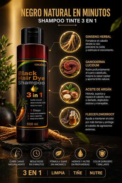 SHAMPOO KINGMING CUBRE CANAS 3 EN 1™